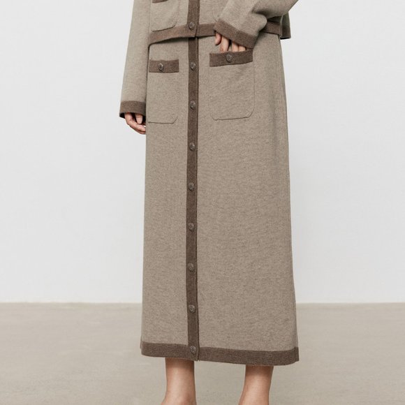 CHICJOC Italian Yarn 100% Cashmere Vintage Style Long Skirt size 40 - Picture 10 of 11